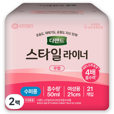 디펜드 여성용 스타일 라이너 무향 성인기저귀, 슈퍼롱, 21개입, 2개