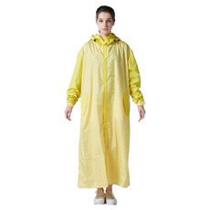 BAOGANI 寶嘉尼 千鳥格背包客多功能前開拉鍊雨衣, 2XL, 黃色, 1件