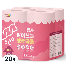 탐사 빨아쓰는 도톰한 위생행주 고급형 핑크, 56매, 20개