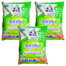 Unicharm Pet Deo-toilet 清新消臭抗菌沸石砂 4L 雙層貓砂盆專用，天然火山黏土顆粒，易吸附異味，易清潔整理, 3包, 清新消臭