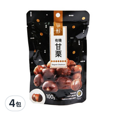 爭鮮 嚴選甘栗仁 100g, 免剝殼設計, 健康美味, 純素, 4包