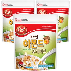  포스트 고소한 아몬드 후레이크 시리얼, 1kg, 3개 