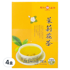 天仁茗茶 茉莉花茶, 防潮包18入, 2.8g, 18包, 4盒
