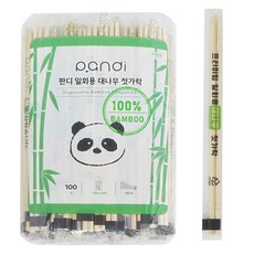 판디 일회용 대나무 젓가락, 100개입, 1개 100개, 1개입