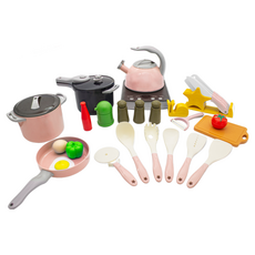 OhBabyLaugh 廚房玩具套裝31件組, A2粉紅色廚房玩具, 適合三歲以上兒童, 粉紅色, 28.5 x 12.5 x 23cm, 1盒