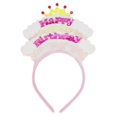 生日蛋糕髮箍, 直徑約11.5cm*總高27cm, 蛋糕約高13cm, 大人小孩皆可戴, 皇冠, 1個