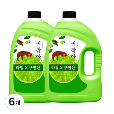 아토세이프 귀찮아 주방세제 라임향, 3L, 6개