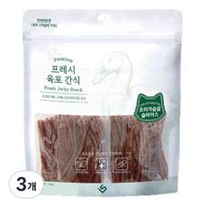 초심 강아지 프레시 육포 간식, 혼합맛(오리가슴살/슬라이스), 300g, 3개