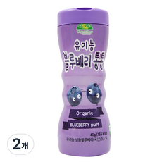 OrganicStory 유아용 유기농 블루베리통통 과자, 블루베리, 40g, 2개