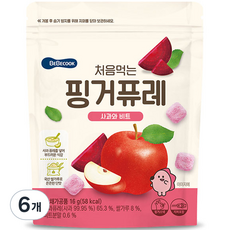 베베쿡 유아용 처음먹는 핑거퓨레 사과와 비트, 16g, 6개