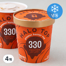 헤일로탑 피넛버터컵 샤베트 (냉동), 473ml, 4개