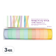 투코비 마카롱 마스킹 테이프 12색 15mm, 파스텔, 3세트