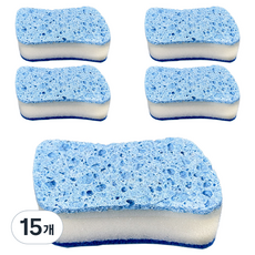 월드크린 양면 제로 스크래치 스펀지 수세미, 1개입, 15개