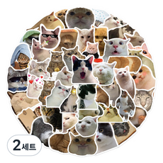 특별한상점 노트북 캐리어 여행 귀여운 고양이 스티커 세트 GT216, 미야오 월드, 2세트 미야오 월드, 2세트