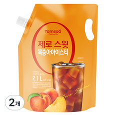 탐사 제로 스윗 복숭아 아이스티, 2개, 2.1L