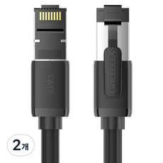 벤션 LSZH 난연 CAT8 SFTP 초고속 인터넷 랜케이블, 블랙, 2개, 8m