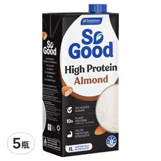 So Good Basic系列 無糖植物蛋白堅果杏仁奶 植物奶 全素可食, 5瓶, 1L