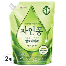 자연퐁 피부를 지켜주는 알로에베라 주방세제 리필, 2개, 1.18L