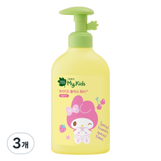 그린핑거 마이키즈 플러스 산리오 저자극 바디워시 복숭아향, 3개, 320ml