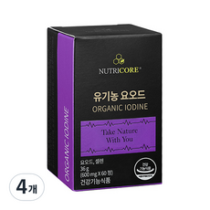 뉴트리코어 유기농 요오드 36g, 60정, 4개