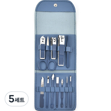 지앤와이 네일케어 손톱깎이 12종 세트, 블루, 5세트
