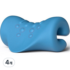  엠코어넥 목 스트레칭 경추 베개 24 x 15 x 12 cm N-07, 블루, 4개 