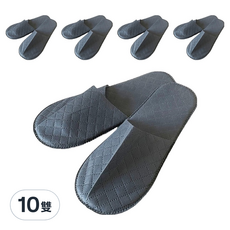 TAIWAN SLIPPER 台灣犀利趴 輕便不織布 紙拖鞋 格紋, 10雙, 灰色