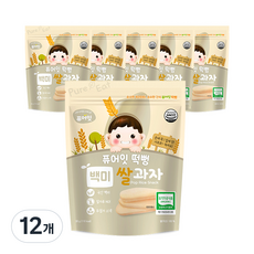 퓨어잇 떡뻥 쌀과자 30g, 백미, 12개