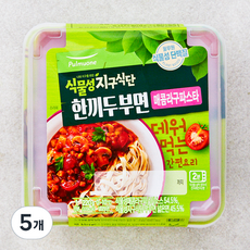 풀무원 식물성 지구식단 한끼두부면 매콤라구파스타, 220g, 5개