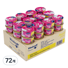 비타크래프트 12개월 이상 고양이 포씨 컬러스 캔 습식사료, 닭, 80g, 72개, 혼합맛(치킨/옥수수 그레이비)