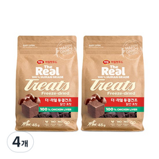 하림더리얼 강아지 동결건조 트릿, 닭간맛, 45g, 4개