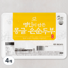 한둘 명인이 만든 몽글 손순두부, 3kg, 4개