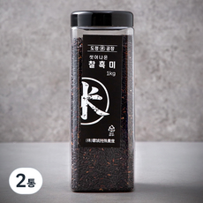 도정공장 씻어나온 찰흑미, 1kg, 2통