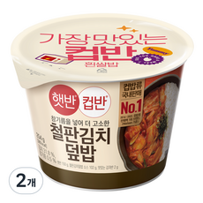 햇반 컵반 철판 김치 덮밥, 2개, 254g
