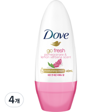 도브 석류 앤 레몬 버베나 향 롤온 데오드란트, 40ml, 4개