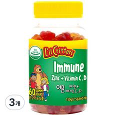 릴크리터스 꾸미바이트 이뮨 아연+비타민 C D 150g, 3개