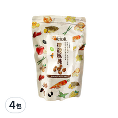 元氣家 帶殼核桃, 低溫烘焙, 無鹽調味, 不添加防腐劑, 200g, 4包