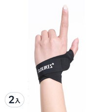 AOLIKES 護腕1673 ML, 2入組-運動防護、透氣舒適、拇指護腕, 左/M, 2入