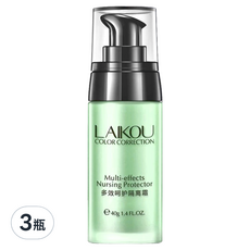 LAIKOU萊蔻 多效呵護隔離霜 #02 清新綠 40g 三瓶裝, 妝前打底 隔離防護, #02 清新綠, 3瓶