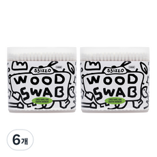 씨조 베이직 면 우드 스왑 면봉, 6개, 200개입
