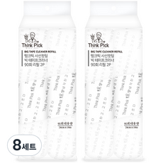 띵크픽 사선컷팅 테이프 클리너 90회 대형 2p 세트 리필, 8세트