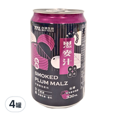 TTL BIO-TECH 台酒生技 烏梅黑麥汁, 330mL, 台灣啤酒, 4罐