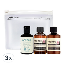 Arenes愛霓思旅行組A(玫洗60ml+玫護60ml+卸光光60ml+旅行袋),3入