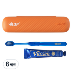 오스템 여행 휴대용 양치키트 뷰센 C 충치케어 치약 40g + 칫솔 세트, 6세트