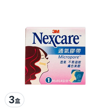 3M Nexcare 大膚色通氣膠帶，透氣不易過敏，膚色美觀, 2.5 x 914cm, 3盒