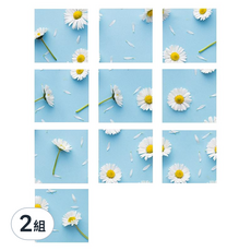 元素生活館 花磚壁貼 Set 10片, PVC材質, 防水防火防曬防刮, 耐高溫易清洗, 20 x 20cm, B11, 2組