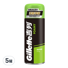 Gillette 吉列 刮鬍泡 清新檸檬 333g, 5罐