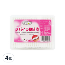 奈森克林螺旋棉棒, 雙頭棉花棒, 200支入, 200支, 4盒