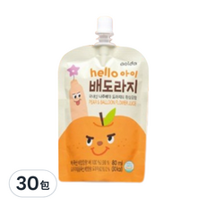 aolda Hello Baby 水梨桔梗汁 Set, 80毫升 x 10份, 韓國產, 果汁含有率:98%, 30包, 80ml