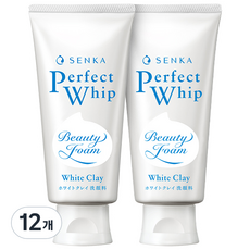  센카 NEW 퍼펙트 휩 화이트 클레이 클렌징폼, 120g, 12개 